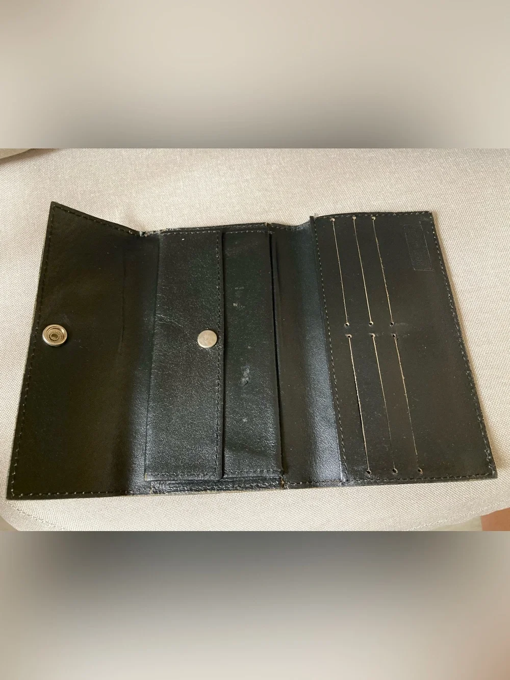 Vintage Y2K Harley-Davidson Leather Clutch Wallet Biker Black